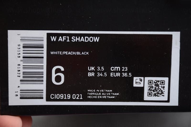 NikeUnisex Air Force 1 AF1 Shadow - White/Pink