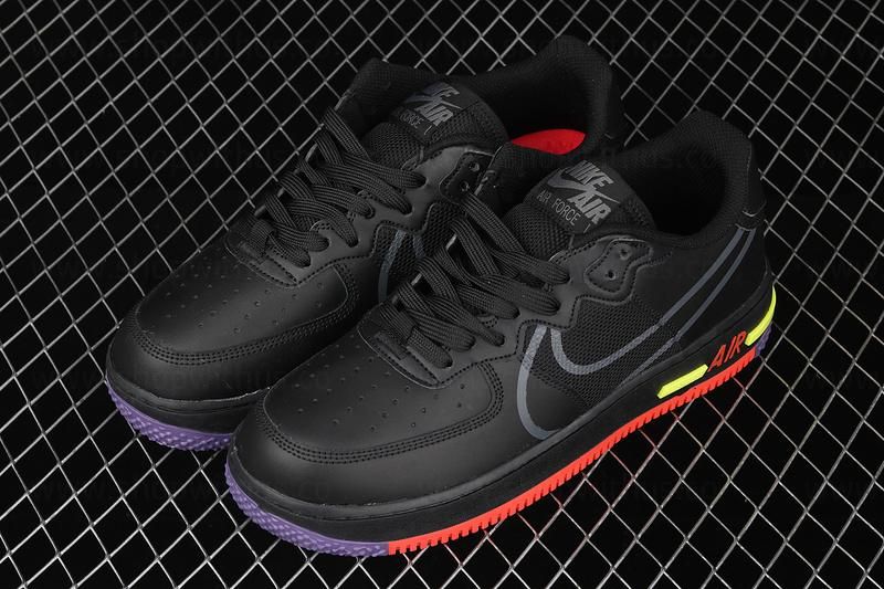 NikeAir Force 1 AF1 React - Black/Grey/Purple