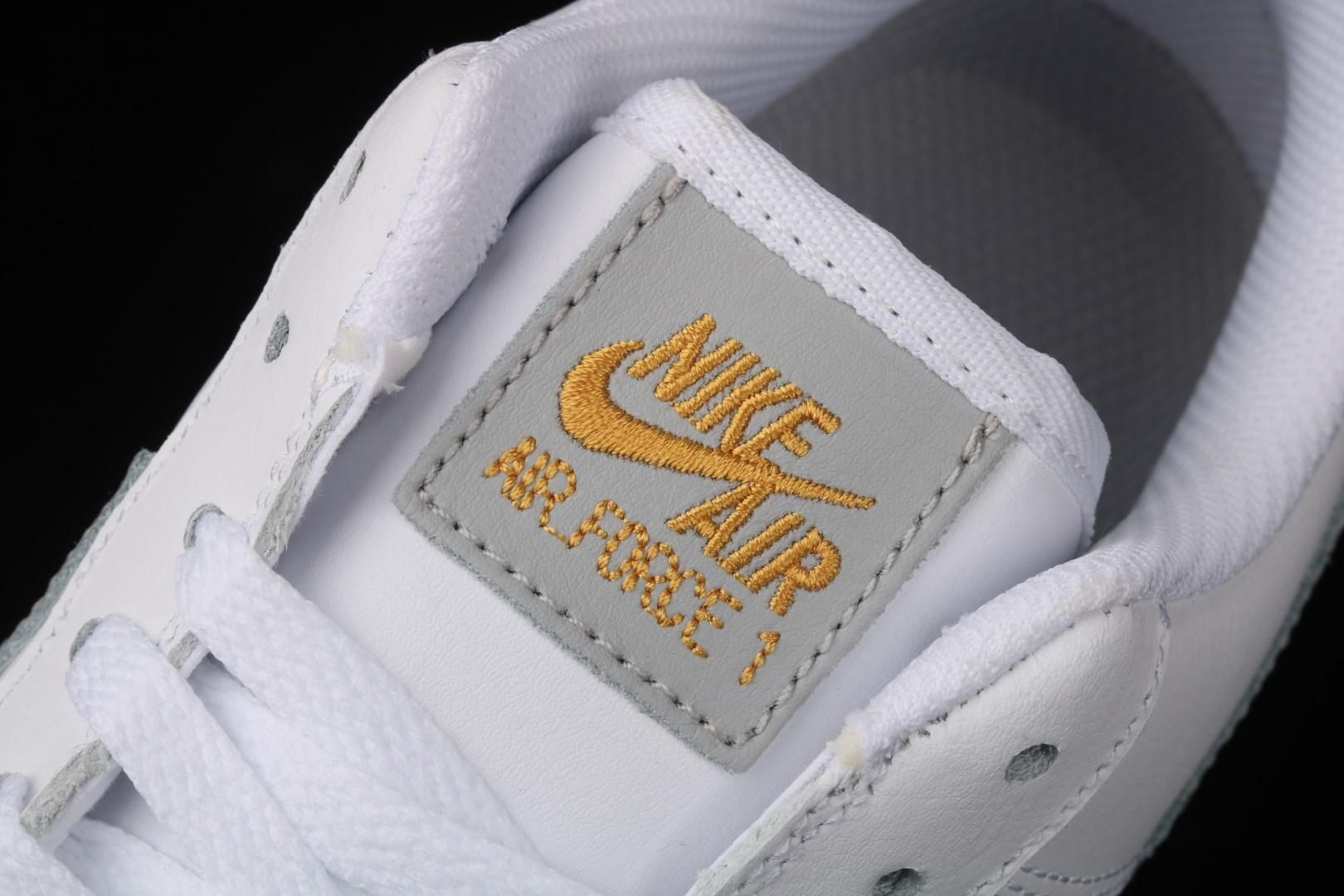 NikeAir AF1 Force 1 Low - White/Grey/Gold