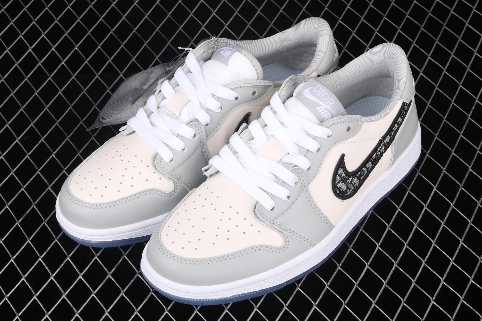 DI0R x Air Jordan 1 AJ1 Retro Low - Grey