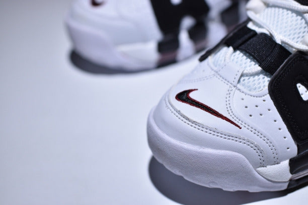 NikeAir More Uptempo Mid Basketball Shoe-White/Black/Red