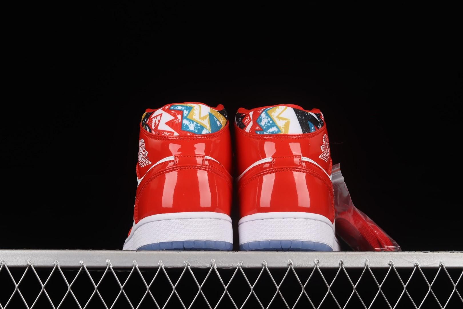 Air Jordan 1 AJ1 Mid Barcelona Sweater - Red Patent