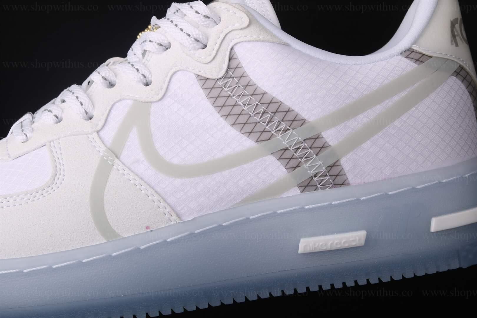 NikeAir Force 1 AF1 React - White Light Bone