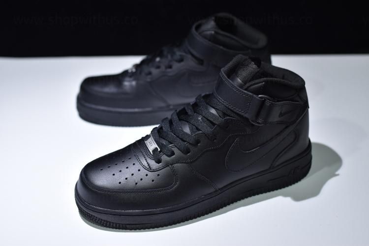 NikeUnisex Air Force 1 AF1 Mid - Triple Black