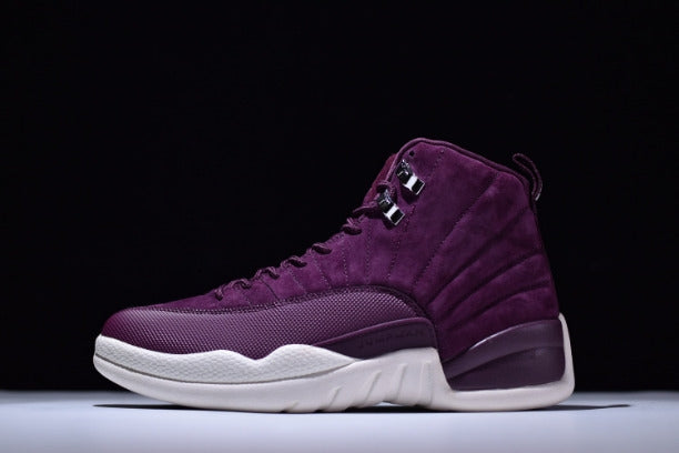 Air Jordan 12 AJ12 Retro Basketball Shoes - Bordeaux/Sail-Metallic Silver
