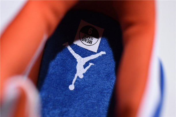 Air Jordan 4 AJ4 Basketball Shoes - White/Game Royal-Orange