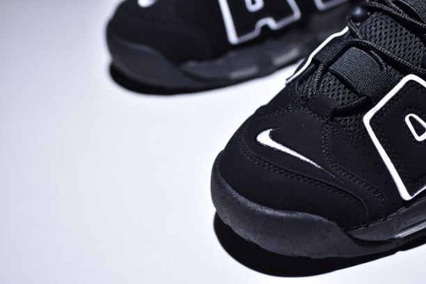 NikeAir More Uptempo Mid Basketball Shoe - Black/White