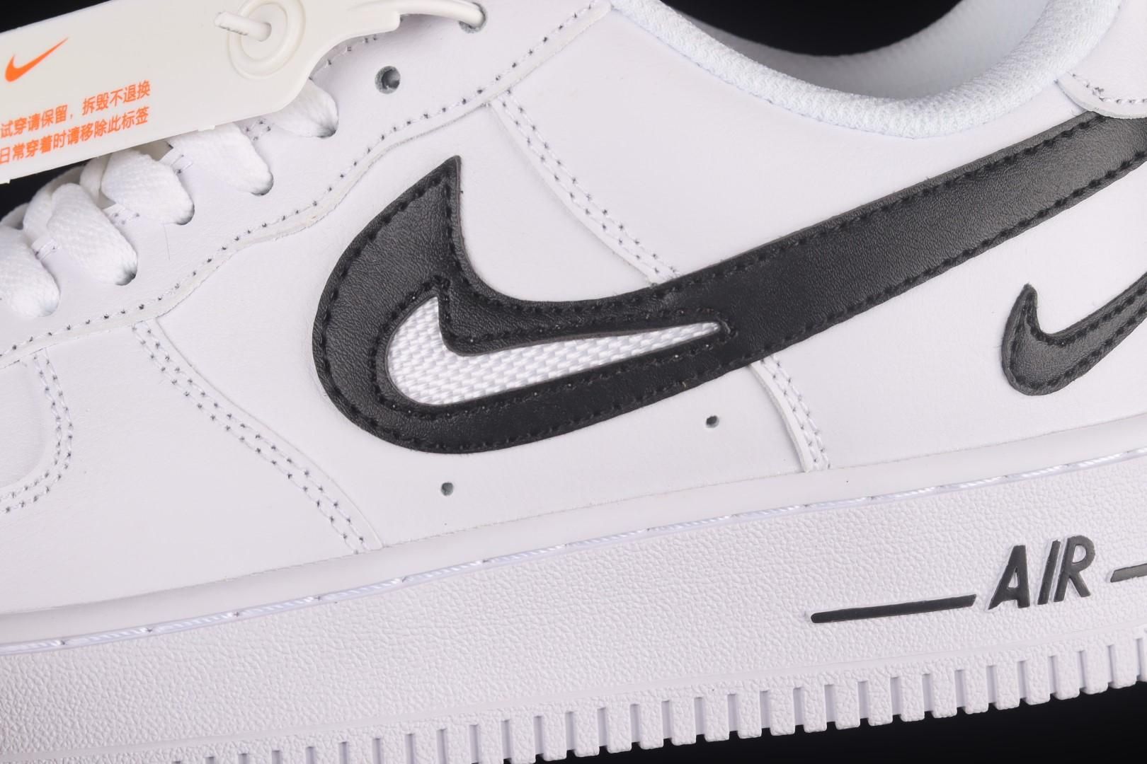 NikeUnisex Air Force 1 AF1 Low '07 FM - Cut Out Swoosh White/Black