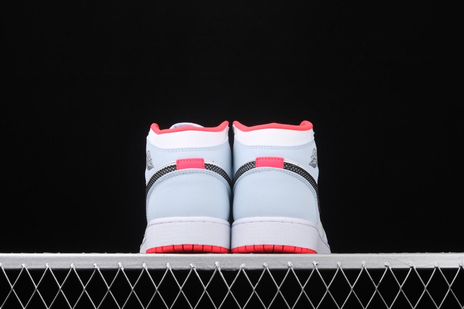 Air Jordan 1 AJ1 Mid - Half Blue Polka Dot