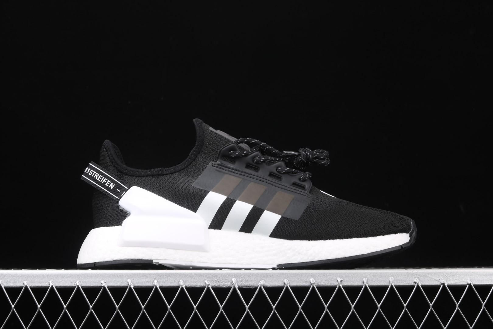 adidasMens NMD R1 V2 - Black White