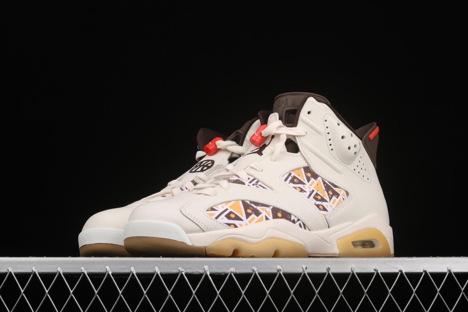 Air Jordan 6 AJ6 Retro Quai 54 - Sail Brown