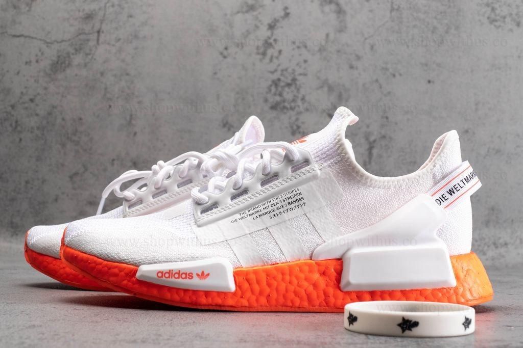 adidasMen's NMD R1 V2 - Cloud White/Solar Red