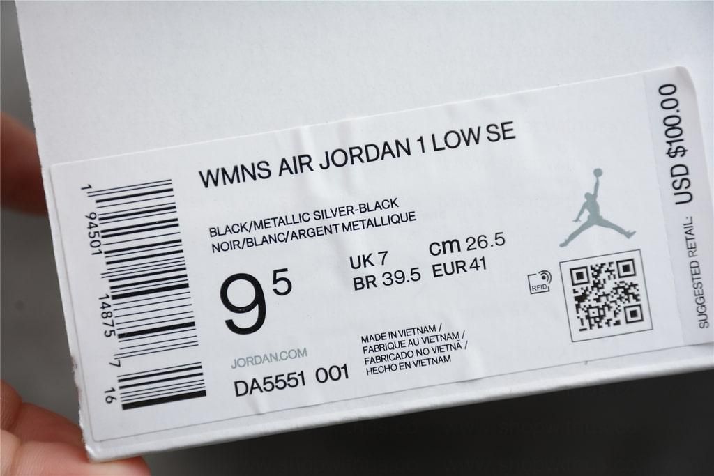 Air Jordan 1 AJ1 Retro Low - Silver Toe