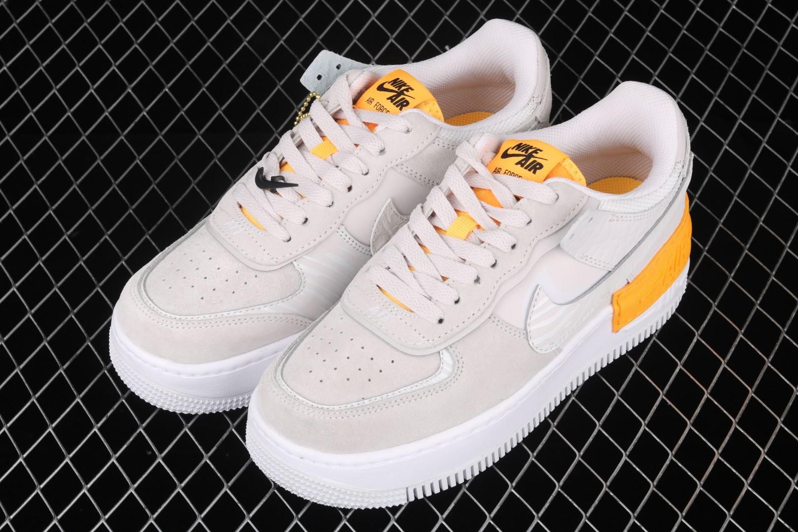 NikeUnisex Air Force 1 AF1 Low Shadow - Vast Grey/Laser Orange