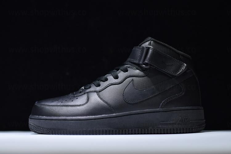 NikeUnisex Air Force 1 AF1 Mid - Triple Black