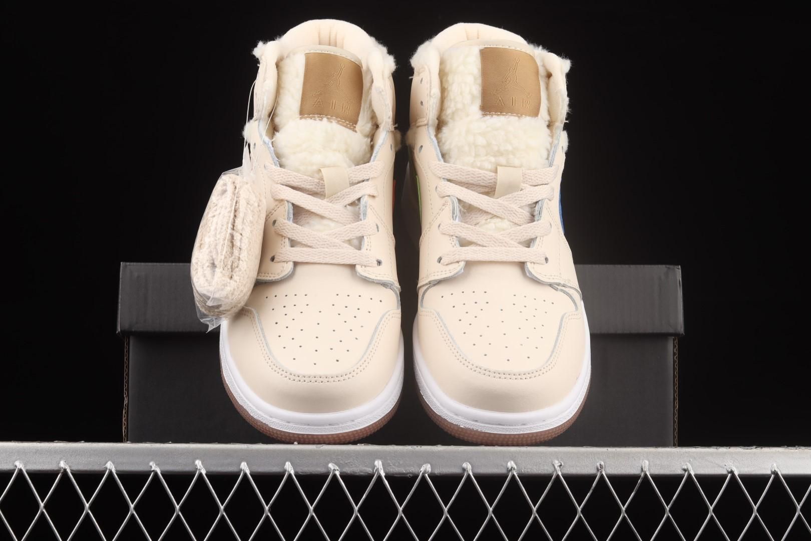 Air Jordan 1 AJ1 Mid - Fleece Pearl White