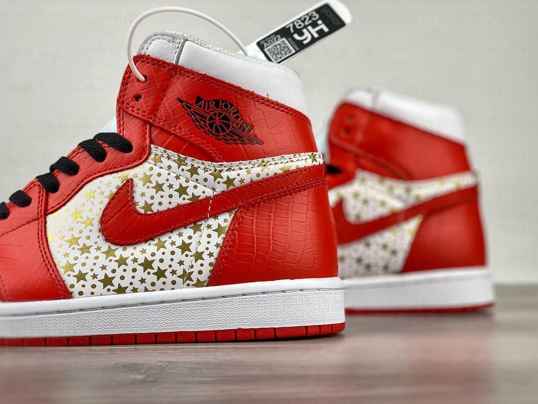 Supreme x Jordan 1 High Stars - Varsity Red