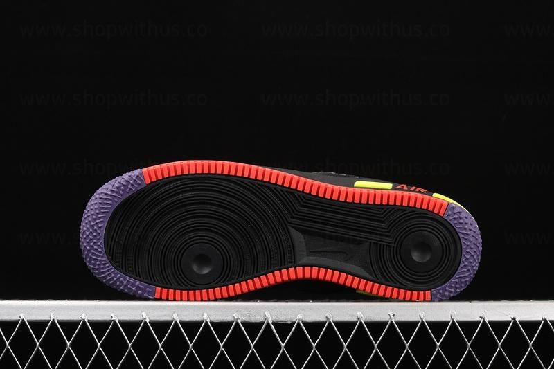 NikeAir Force 1 AF1 React - Black/Grey/Purple