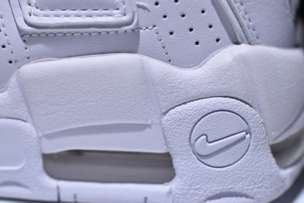 NikeAir More Uptempo Mid Basketball Shoe - Triple White