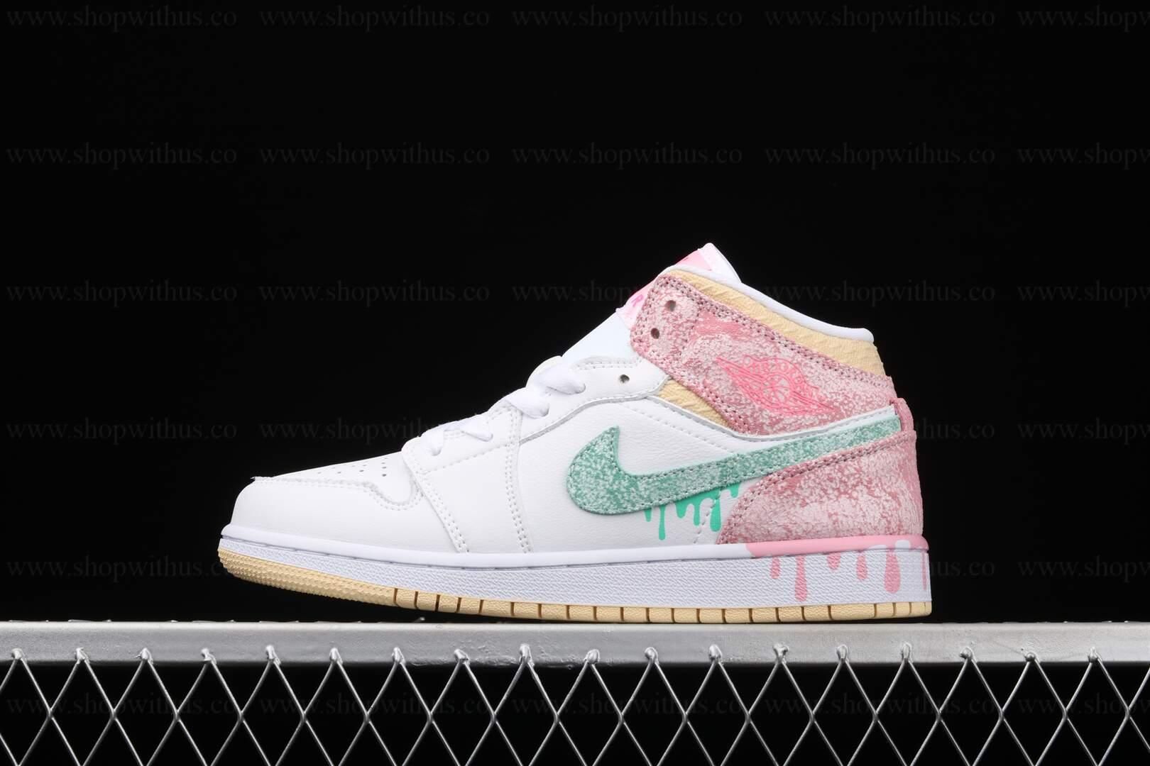 WMNS Air Jordan 1 AJ1 Mid - Paint Drip