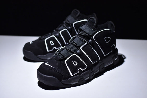 NikeAir More Uptempo Mid Basketball Shoe - Black/White