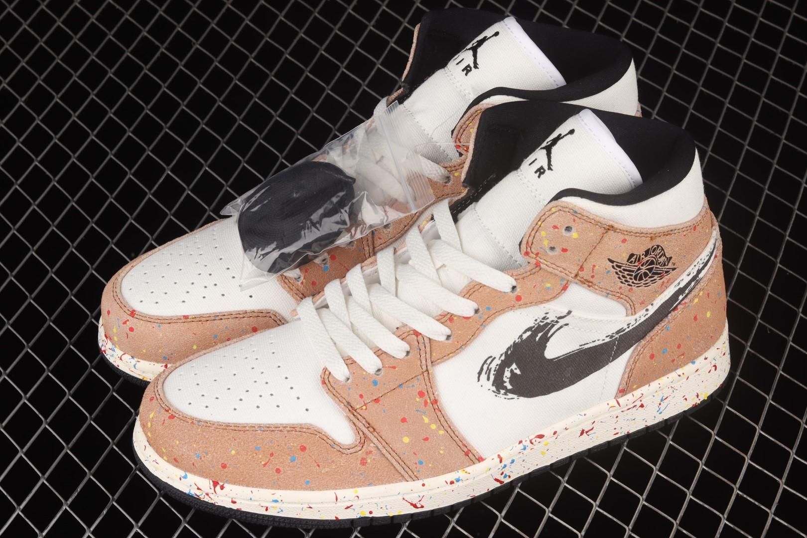 Air Jordan 1 AJ1 Mid - Brushstroke