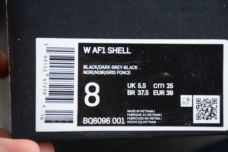 NikeUnisex Air Force 1 AF1 Shell Black