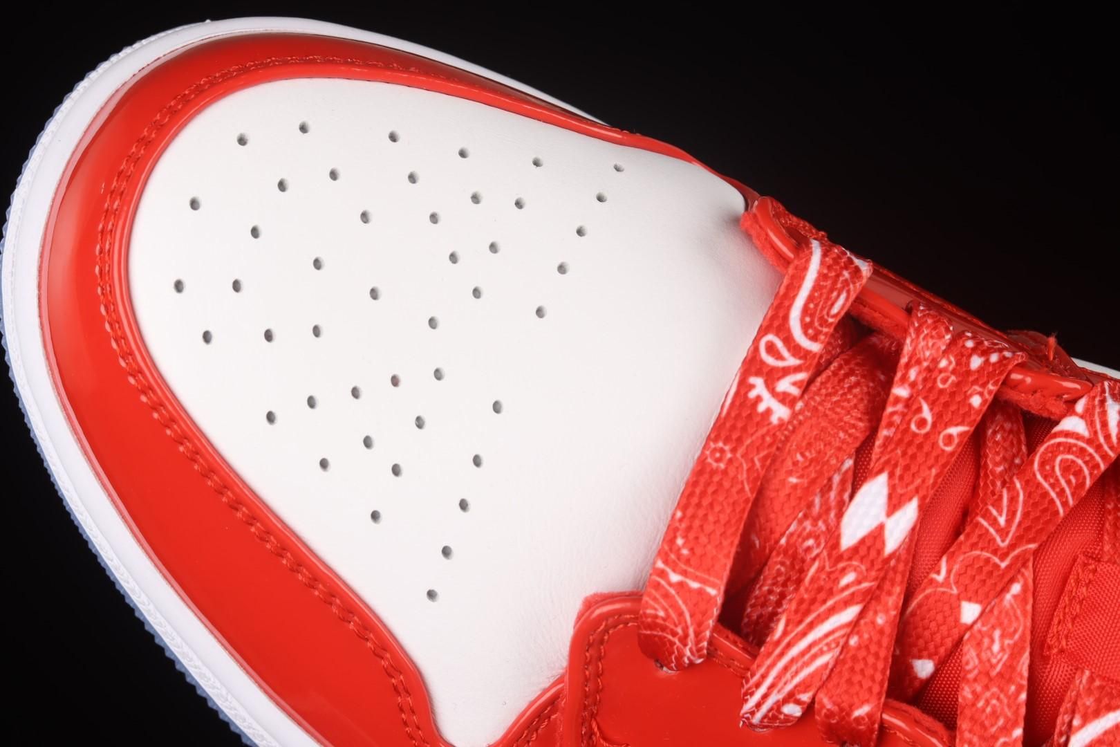 Air Jordan 1 AJ1 Mid Barcelona Sweater - Red Patent