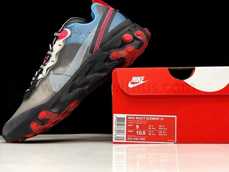 NikeMen's React Element 87 - Blue Chill/Solar Red