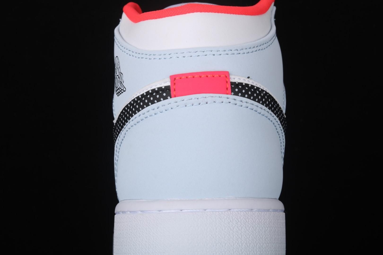 Air Jordan 1 AJ1 Mid - Half Blue Polka Dot