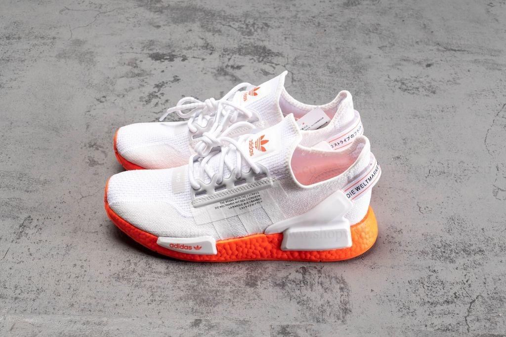adidasMen's NMD R1 V2 - Cloud White/Solar Red