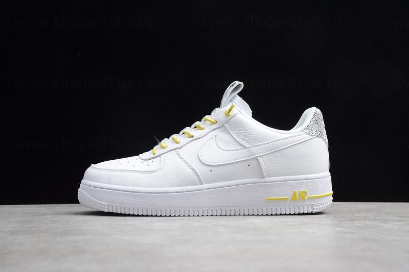 NikeAir Force 1 AF1 07 LUX White Chrome Yellow