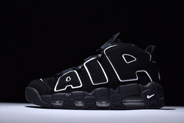 NikeAir More Uptempo Mid Basketball Shoe - Black/White