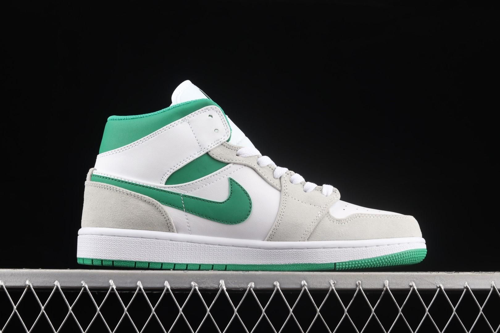 Air Jordan 1 AJ1 Mid - Grey Pine Green