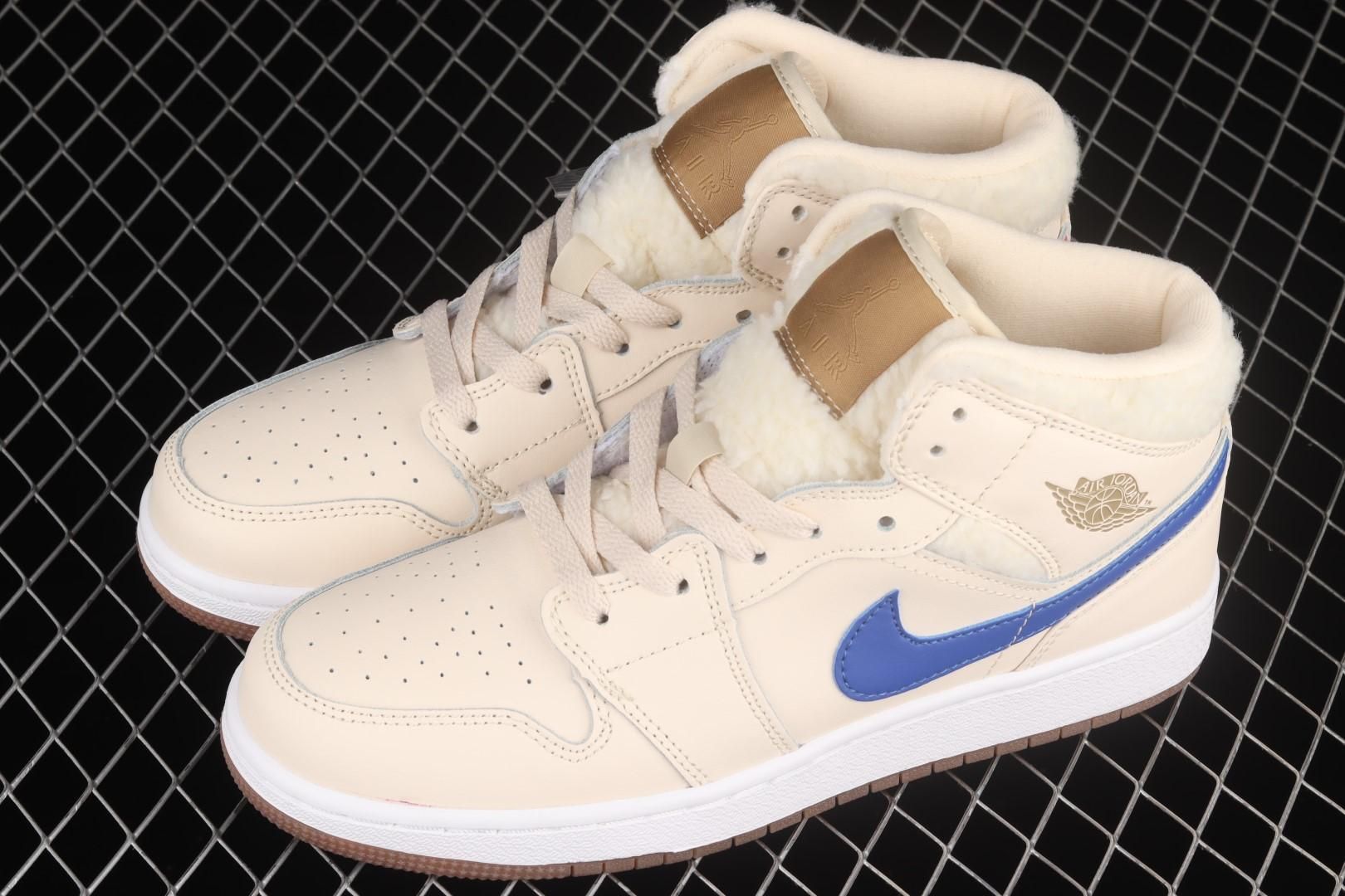 Air Jordan 1 AJ1 Mid - Fleece Pearl White