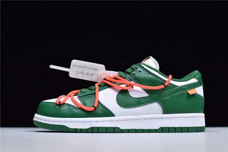 Off-White x NikeSB Dunk Low - Pine Green