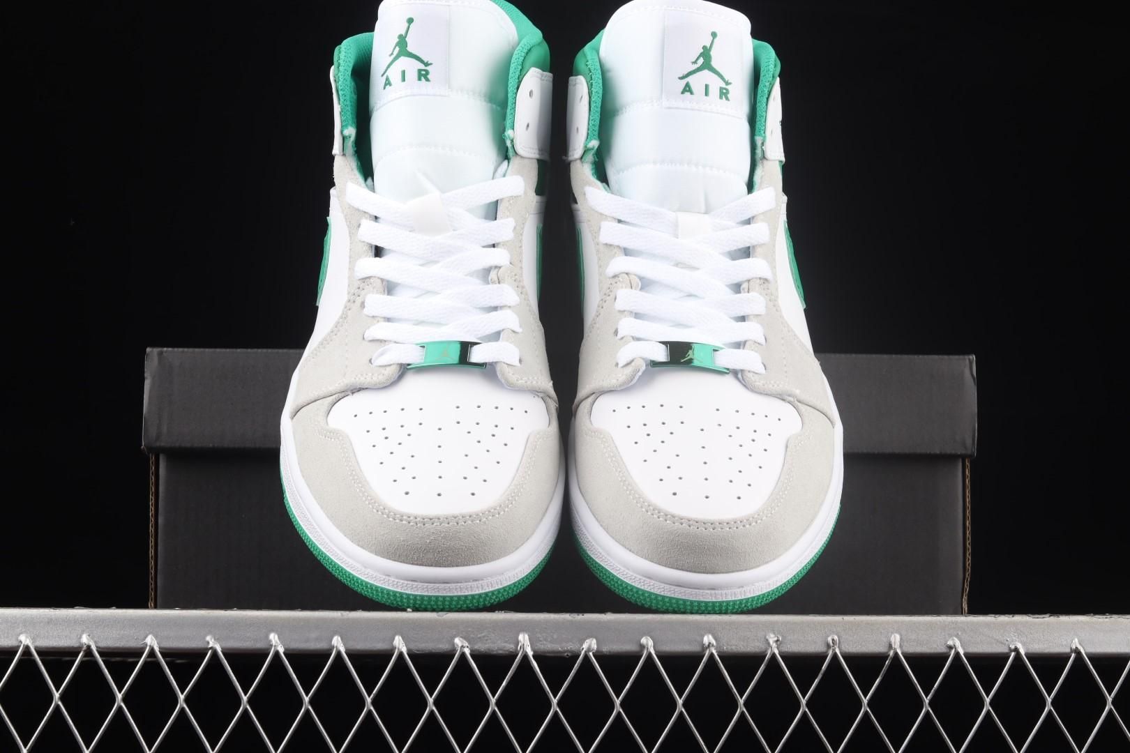 Air Jordan 1 AJ1 Mid - Grey Pine Green