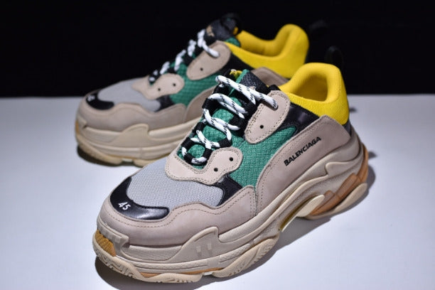 BalenciagaUnisex Vintage Triple S Trainers - Green/Yellow