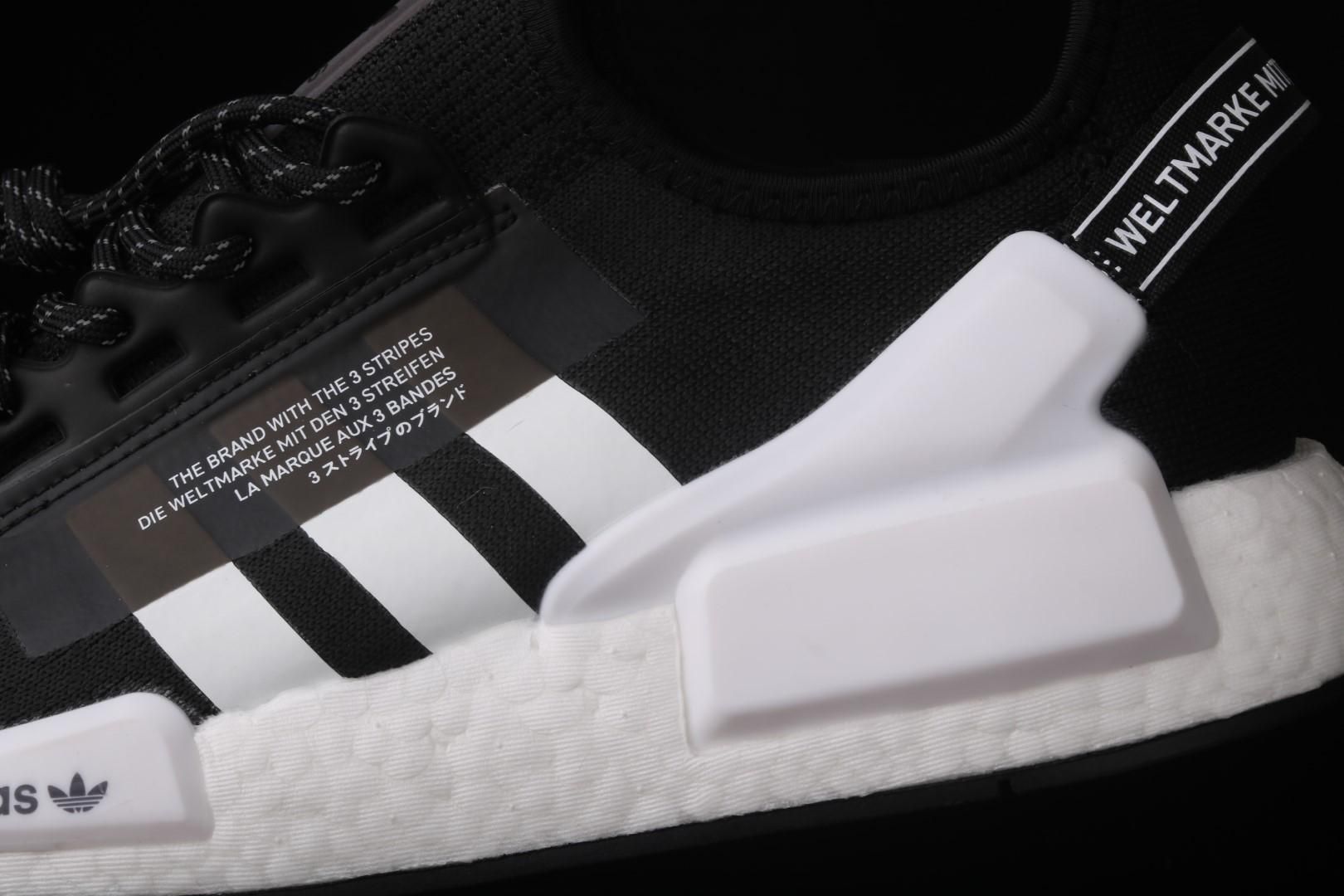 adidasMens NMD R1 V2 - Black White
