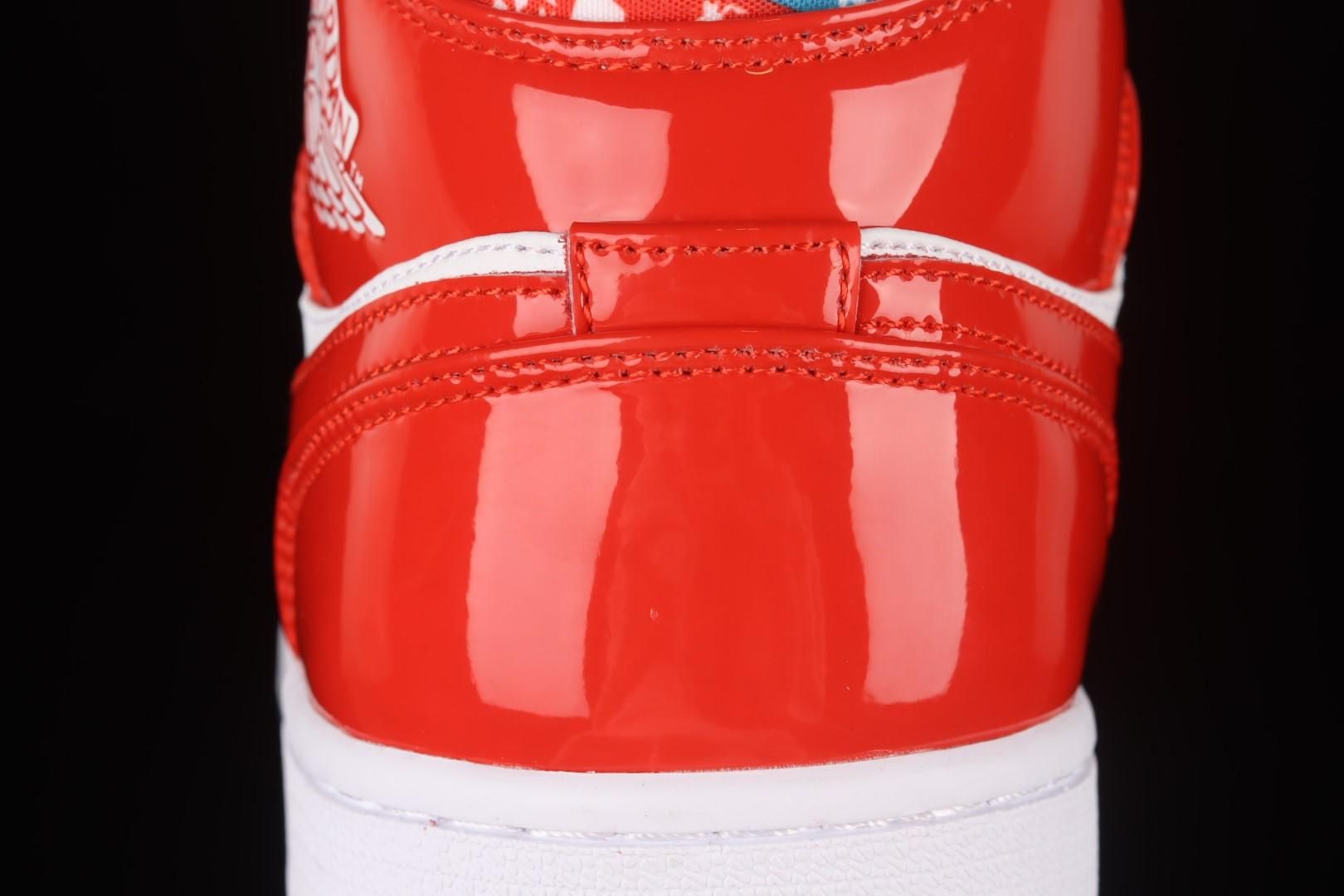Air Jordan 1 AJ1 Mid Barcelona Sweater - Red Patent