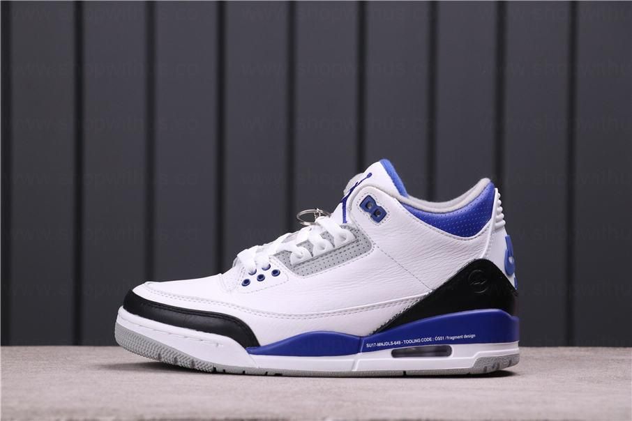 Fragment x Air Jordan 3 AJ3 Retro - White/ Blue/ Black