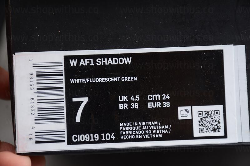 NikeUnisex Air Force 1 AF1 Shadow - Lemon