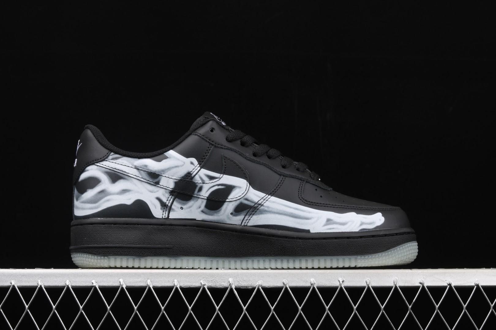 NikeUnisex Air Force 1 Low - Black Skeleton Halloween