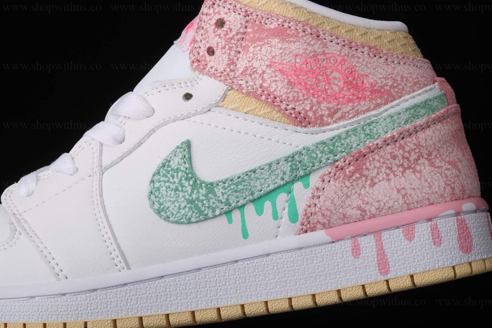 WMNS Air Jordan 1 AJ1 Mid - Paint Drip