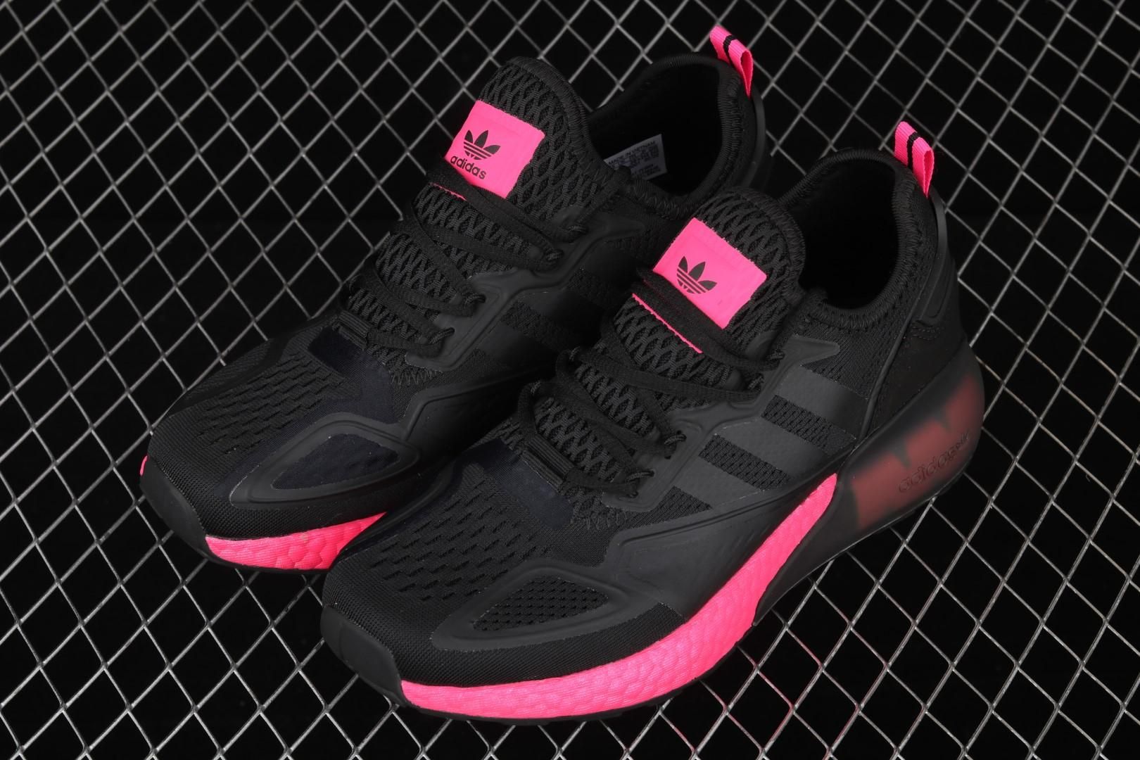 adidasUnisex ZX 2K Boost - Core Black/Shock Pink