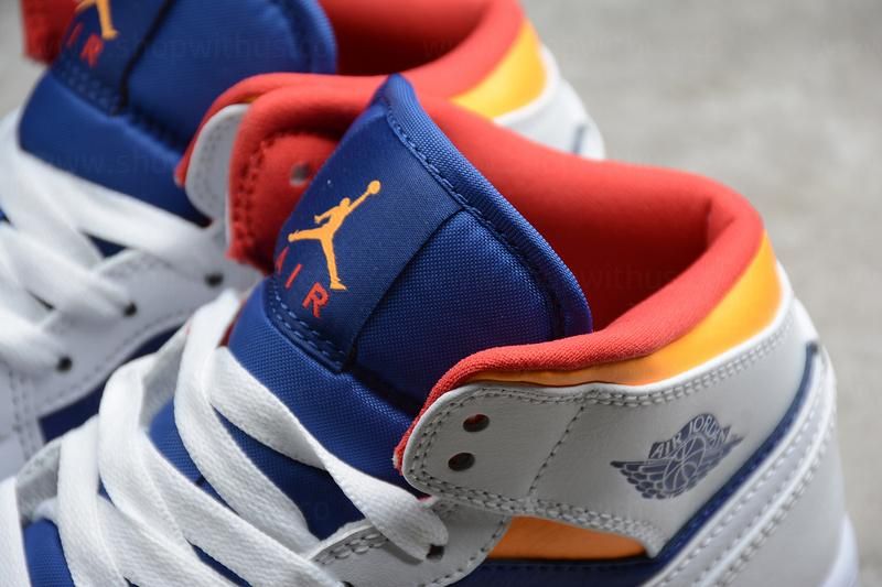 Air Jordan 1 AJ1 Mid - White Deep/Royal Blue