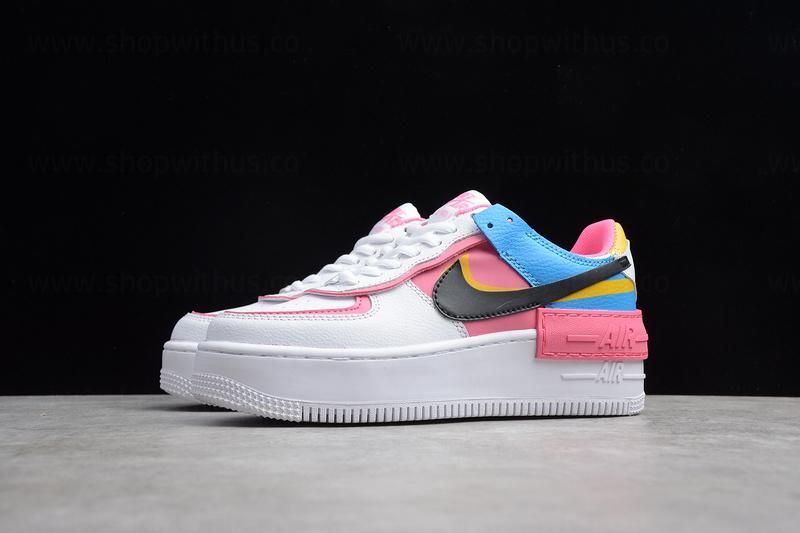 NikeUnisex Air Force 1 AF1 Shadow - White/Pink