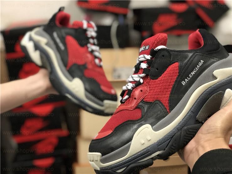 BalenciagaTriple S - Red/Black (Pre-Distressed)