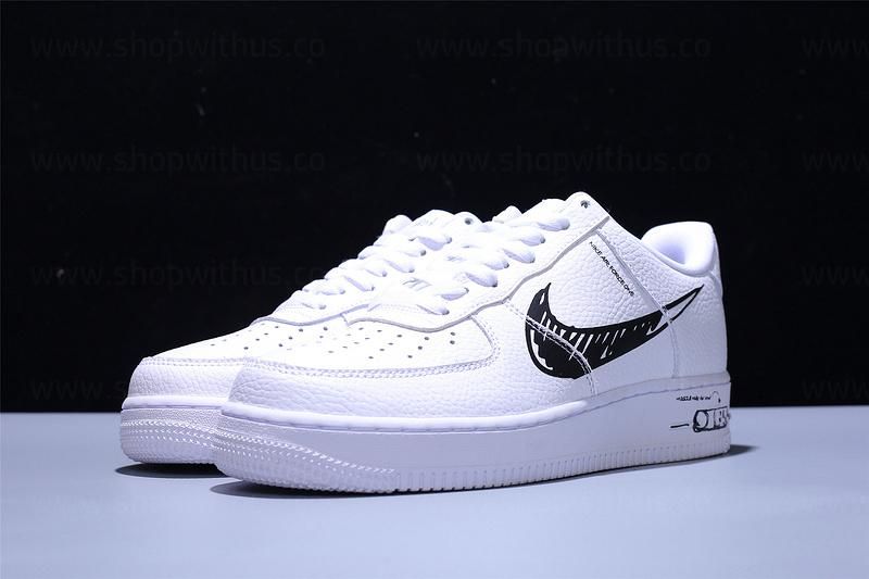 NikeAir Force 1 AF1 Sketch - White/BlacK