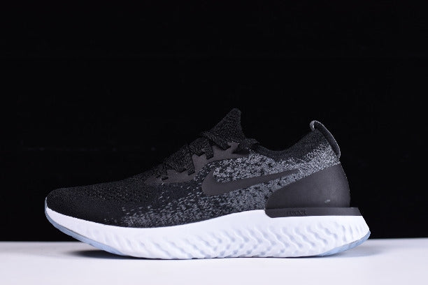 NikeUnisex Epic React Flyknit Running Shoes - Black/Black/Dark Grey/Pure Platinum